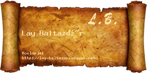 Lay Baltazár névjegykártya